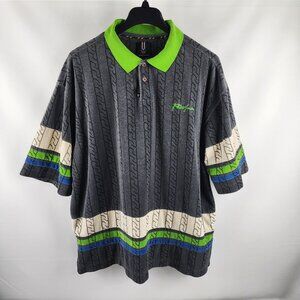 PHAT FARM Shirt Mens XXL Multi Vintage Hip Hop S/S Polo Sweater